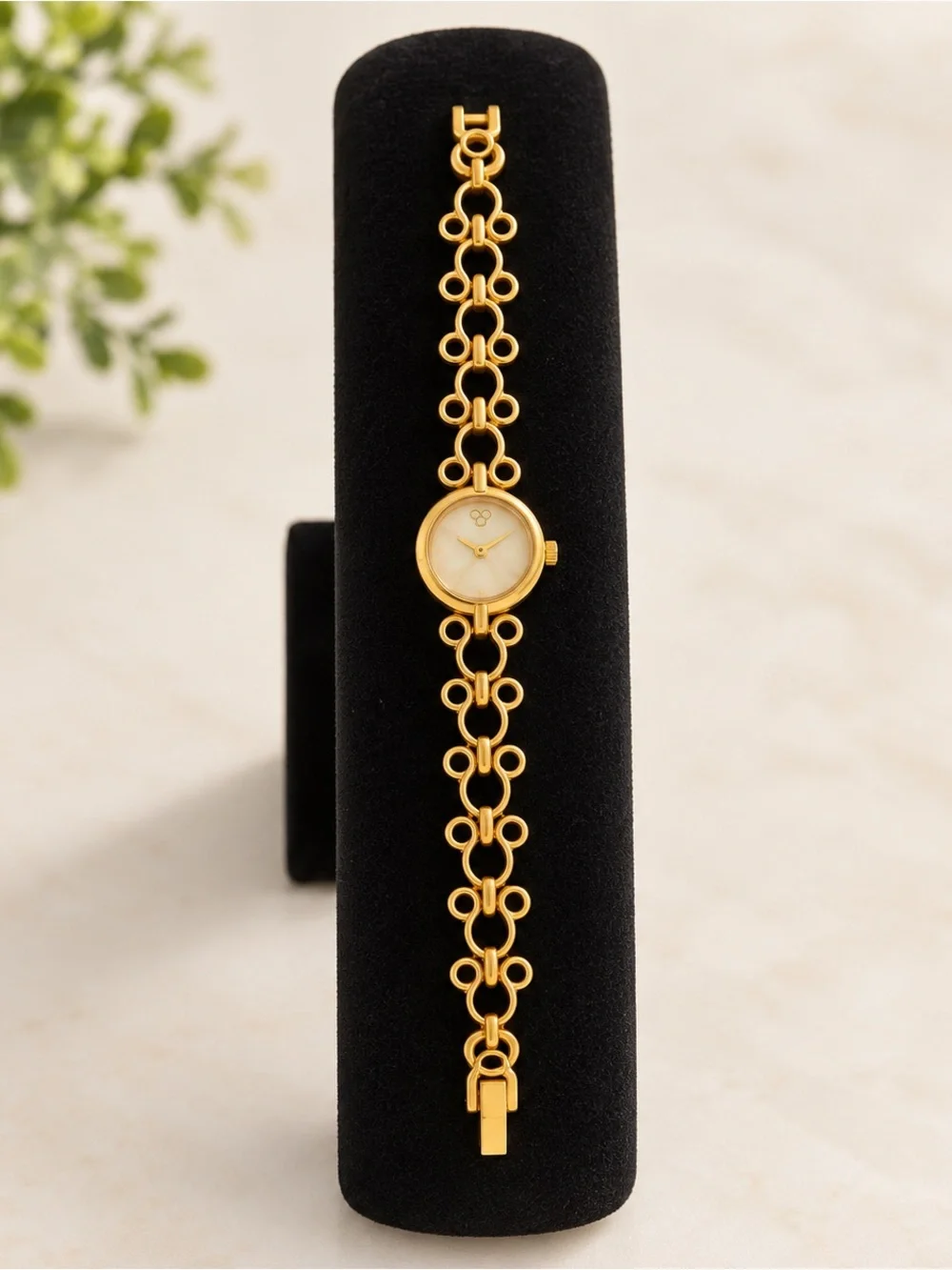 Disney Gold Tone Linked Bracelet Watch